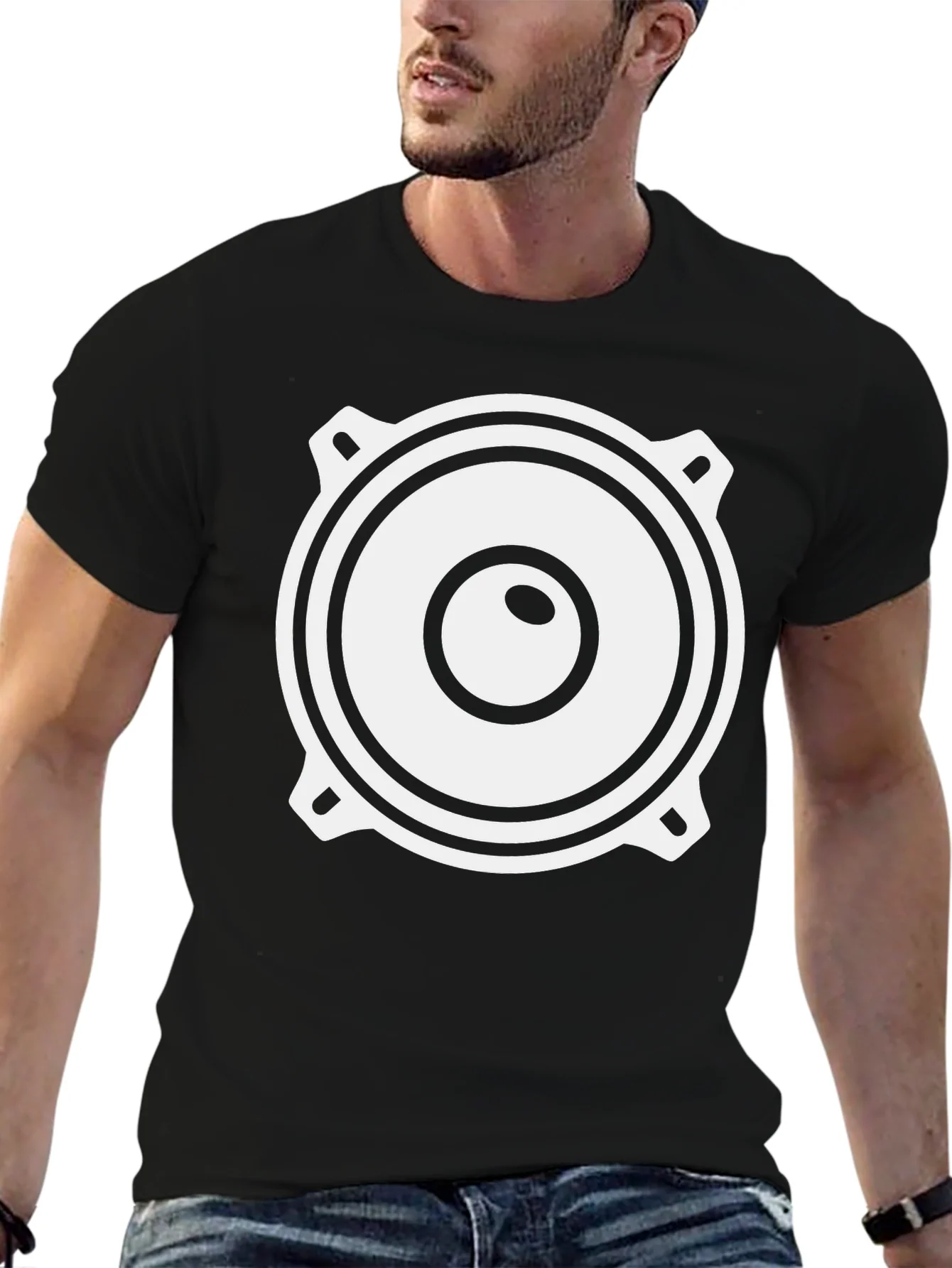 Speaker Graphic Black T-Shirt - Sound System Tee