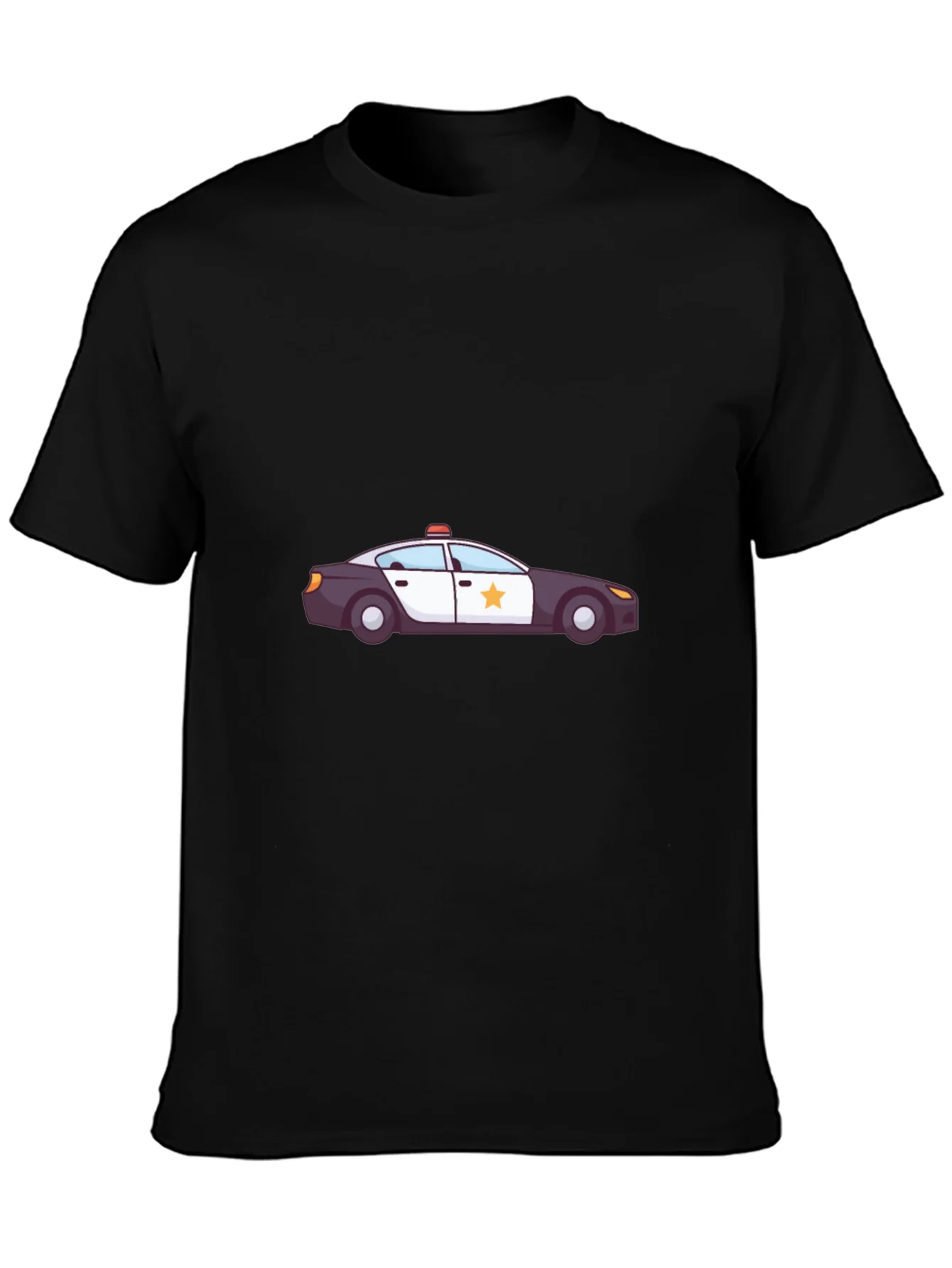 Police Car Graphic T-Shirt - Black