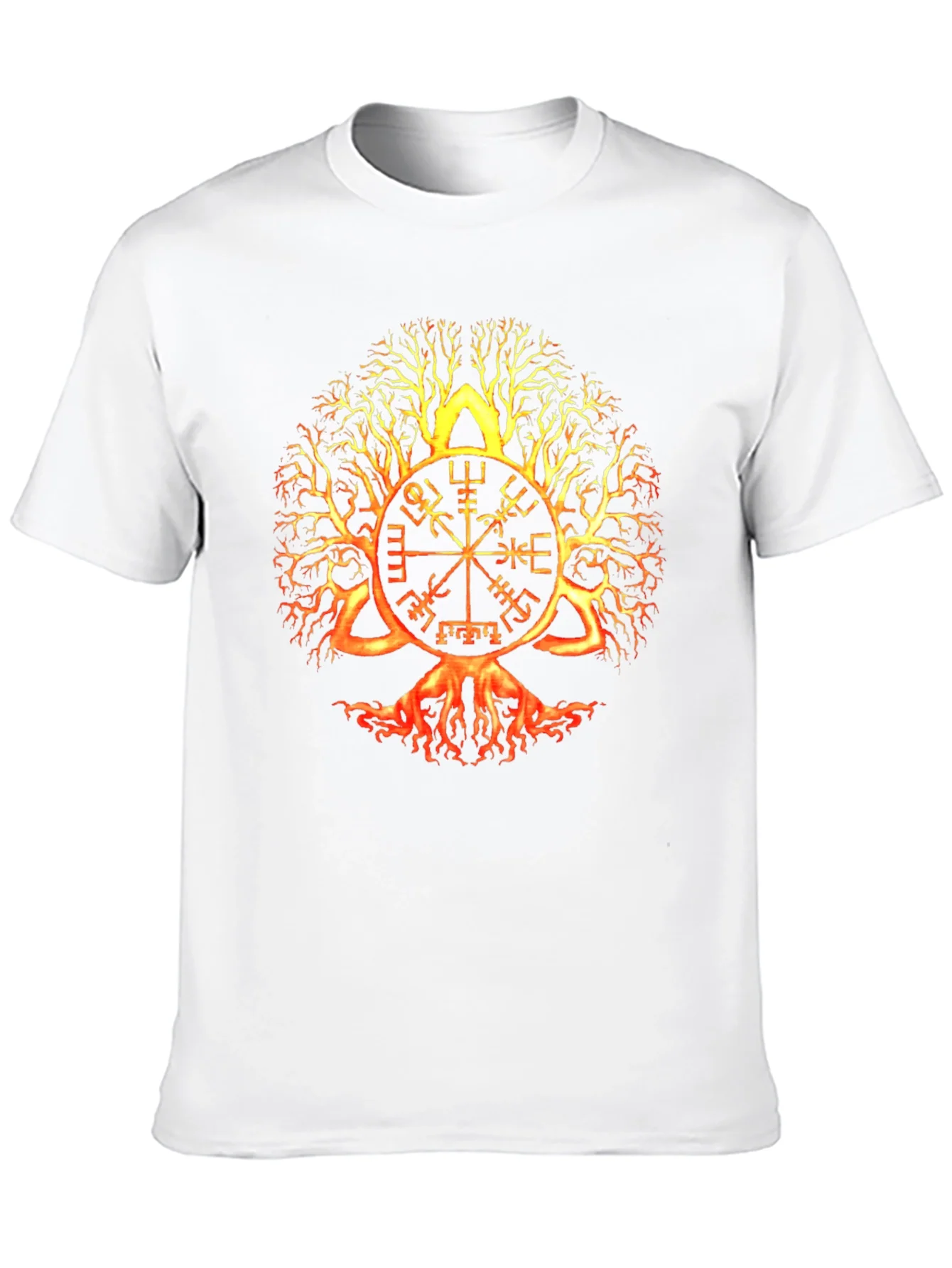 Yggdrasil Vegvisir Black T-Shirt Viking Tree of Life