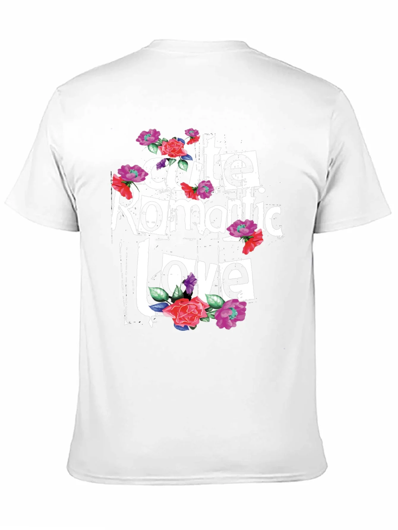 Cute Romantic Love Floral Graphic T-Shirt