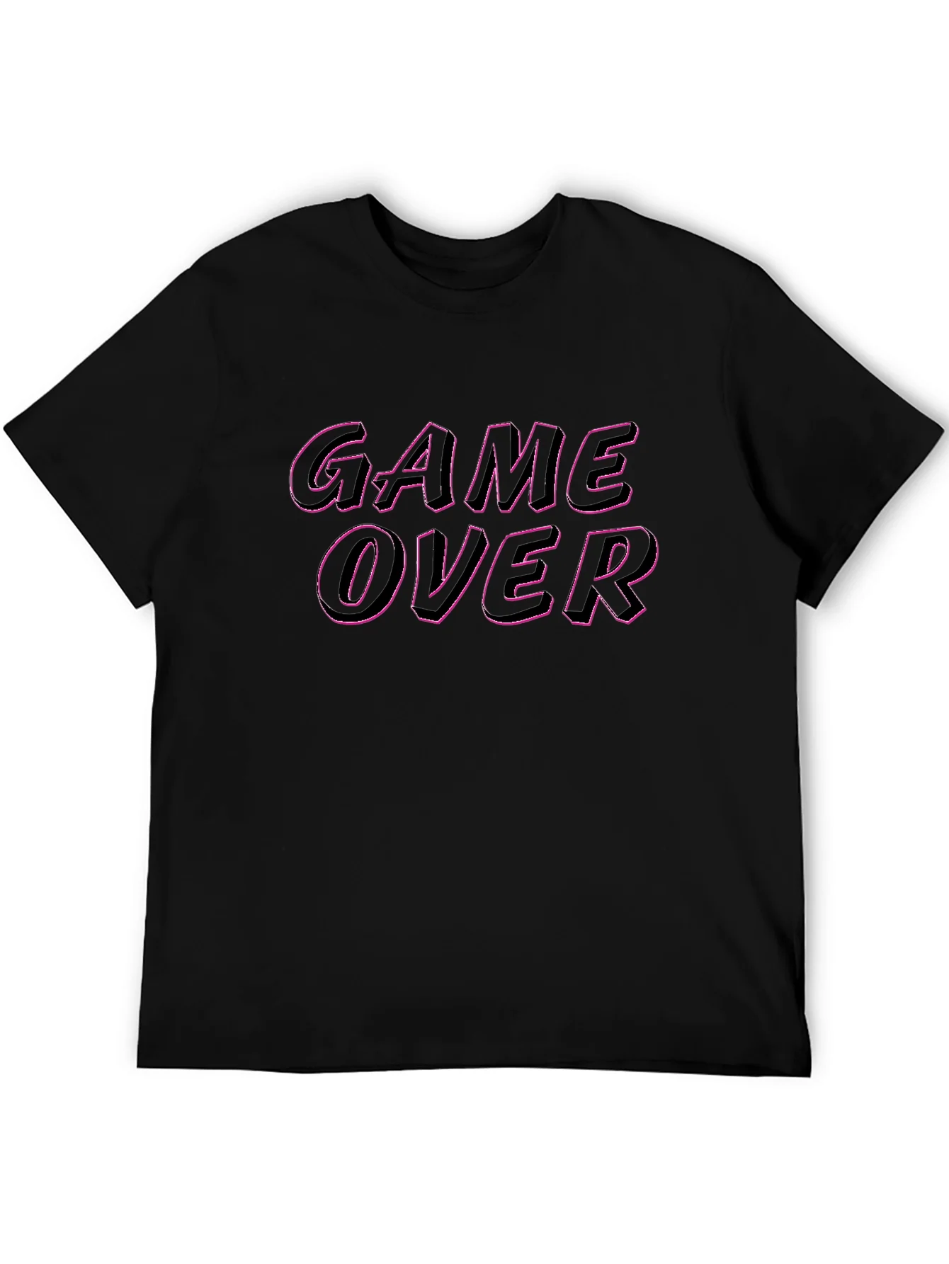 Game Over Graphic Tee - Black Casual T-Shirt