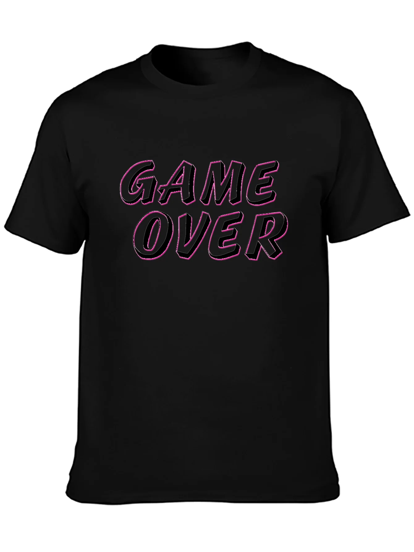 Game Over Graphic Tee - Black Casual T-Shirt