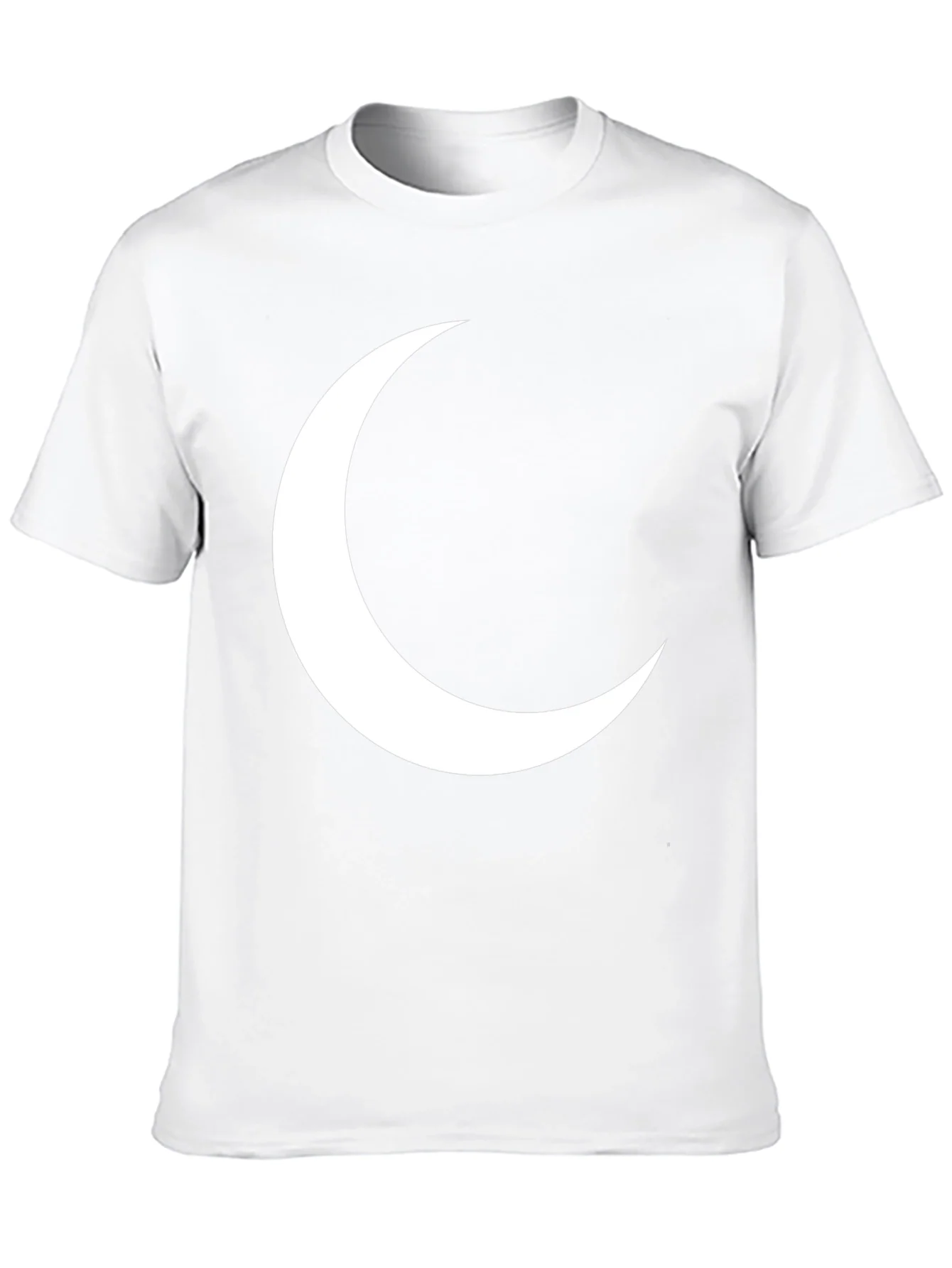 Crescent Moon Graphic Tee - Black Cotton T-Shirt