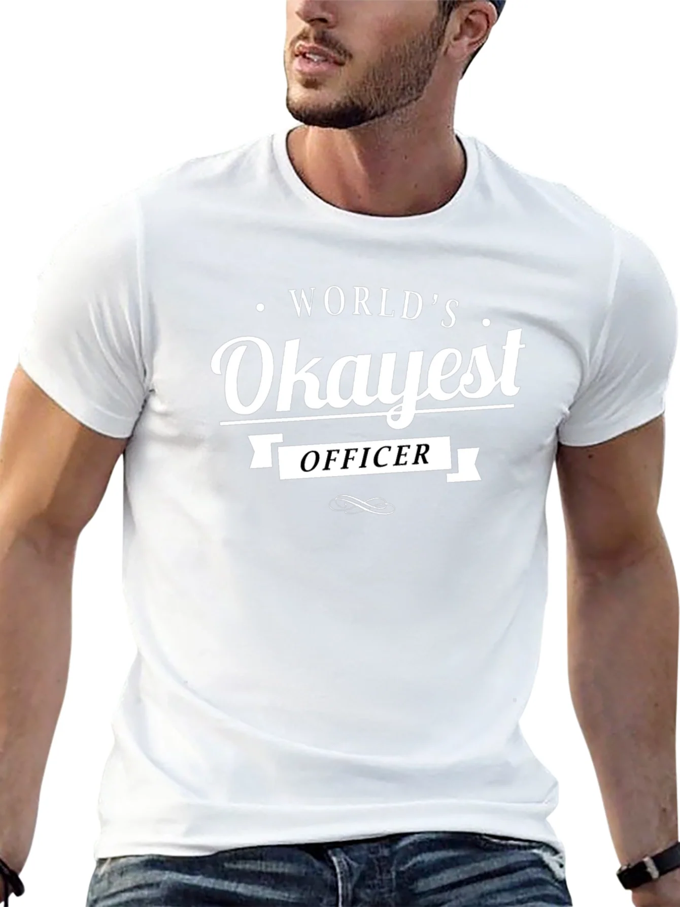 Worlds Okayest Officer T-Shirt - Funny Graphic Tee