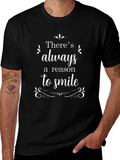 Always A Reason To Smile Black Graphic T-Shirt