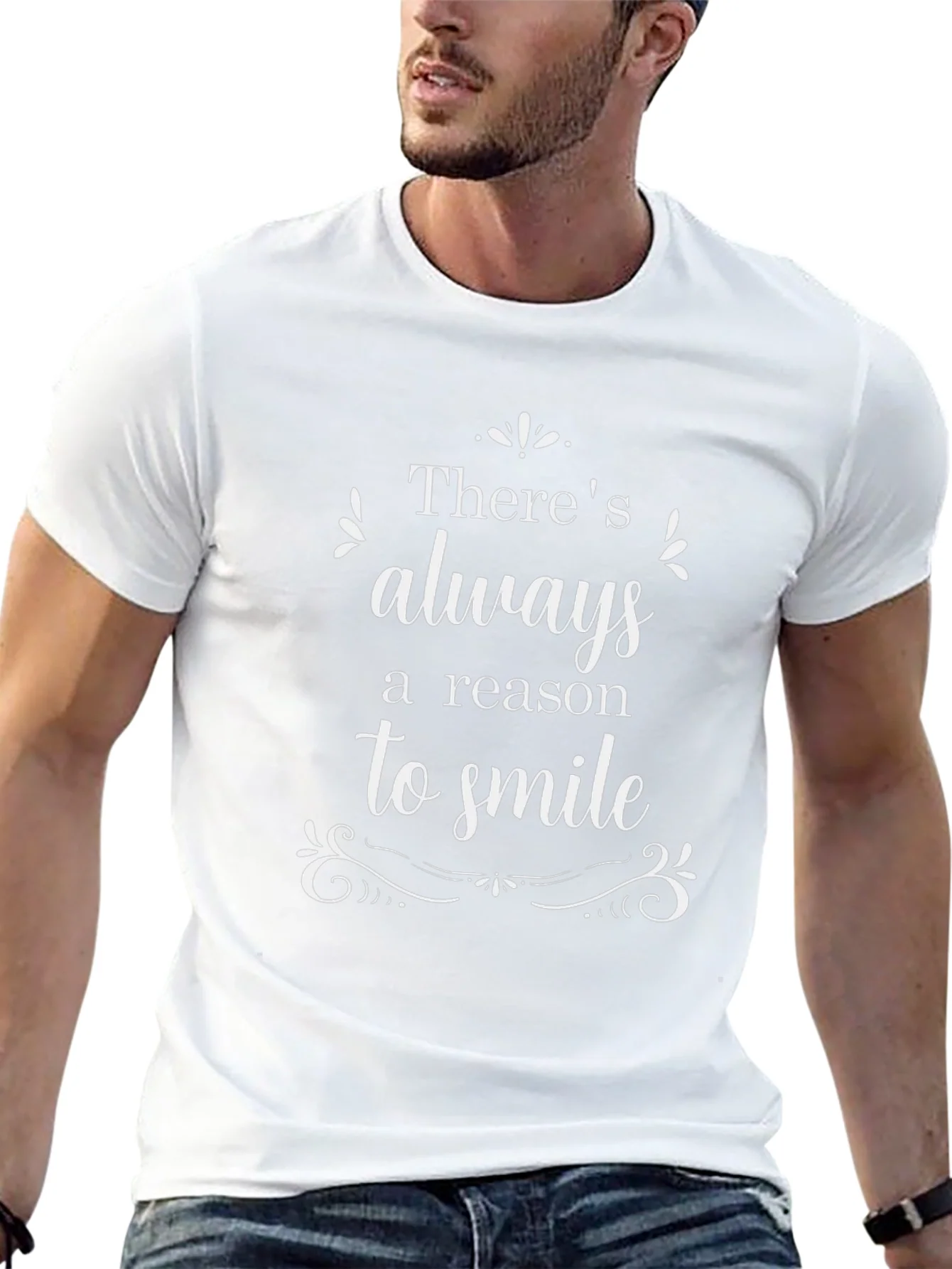 Always A Reason To Smile Black Graphic T-Shirt