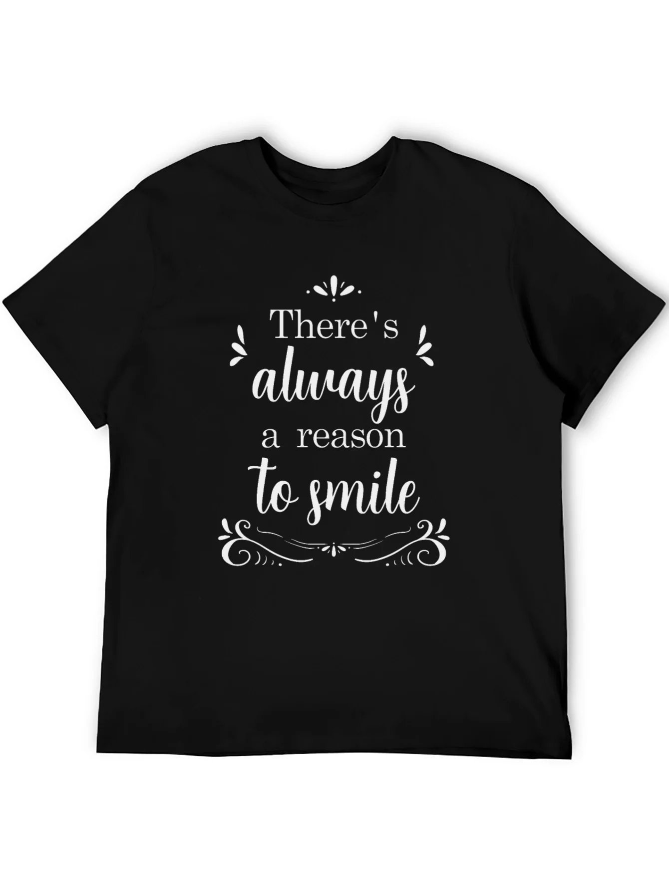 Always A Reason To Smile Black Graphic T-Shirt