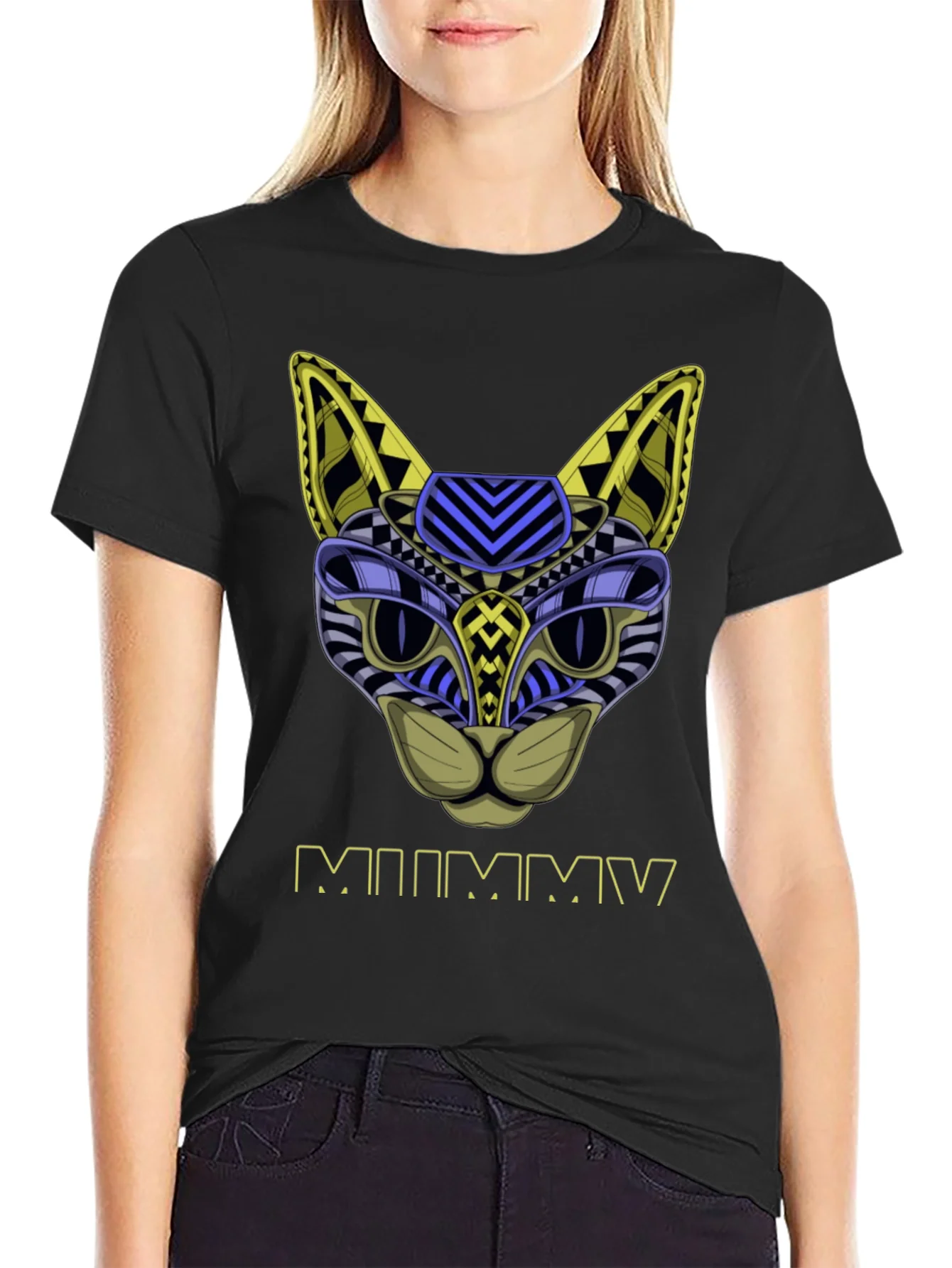 Abstract Mummy Cat T-Shirt