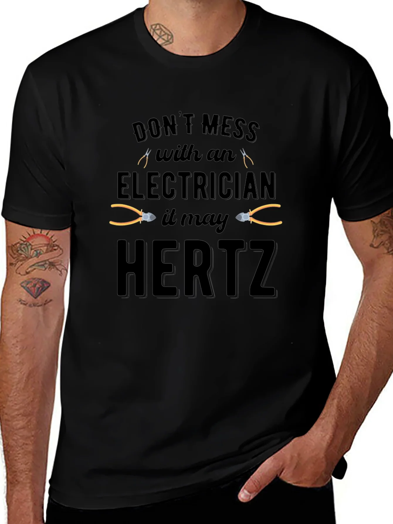 Electrician Humor Graphic T-Shirt - Dont Mess it May Hertz