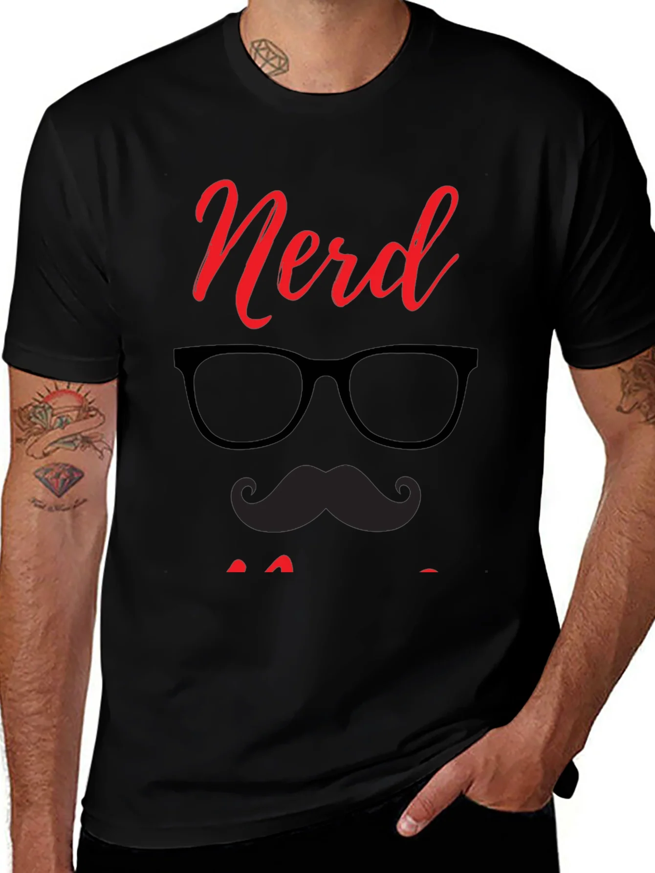 Nerd Dad Graphic Tee - Black Cotton T-Shirt