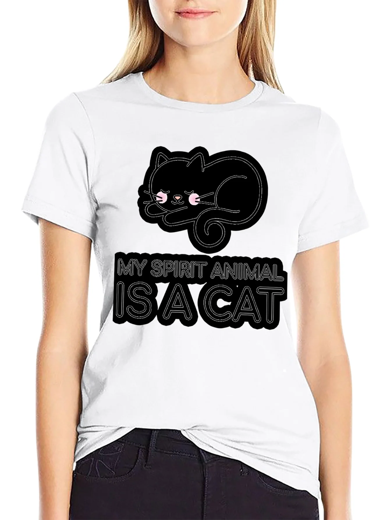 My Spirit Animal is a Cat T-Shirt - Black