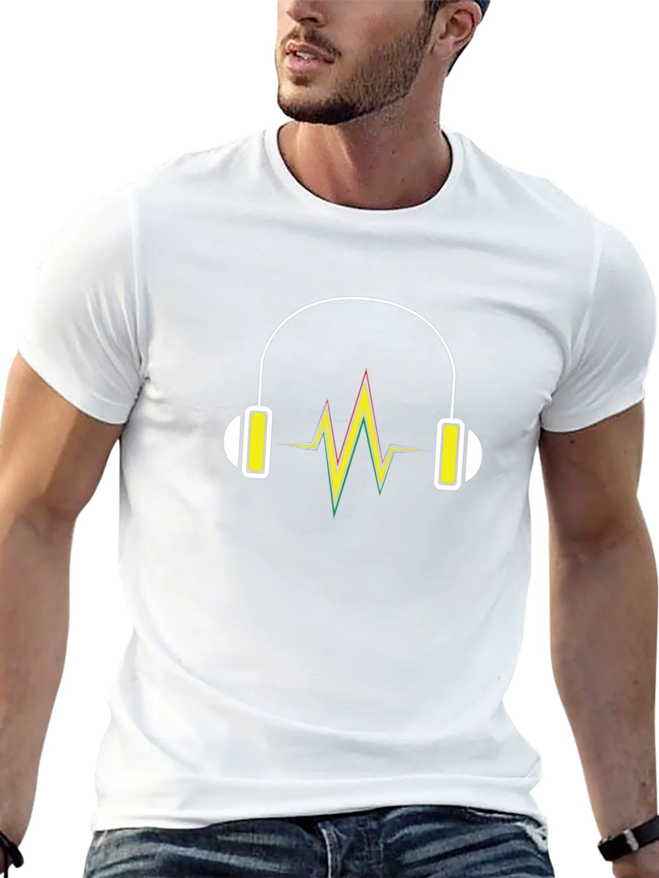 Headphone Vibe Tee - Black Cotton Comfort